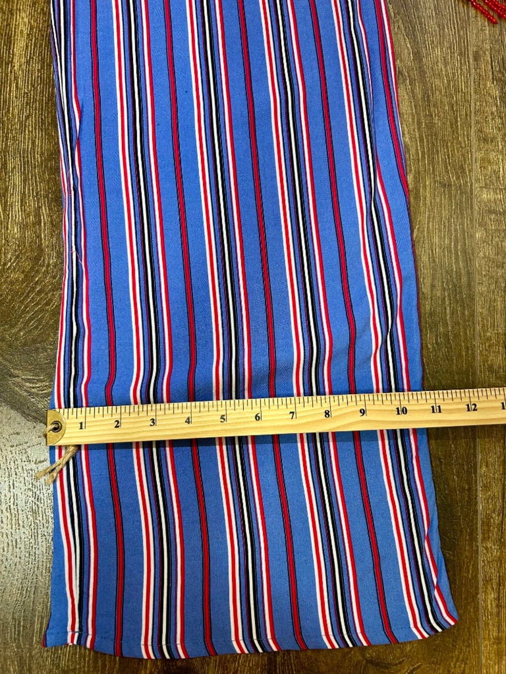 Bluenotes straight pants, size M white blue red stripes - Picture 5 of 9